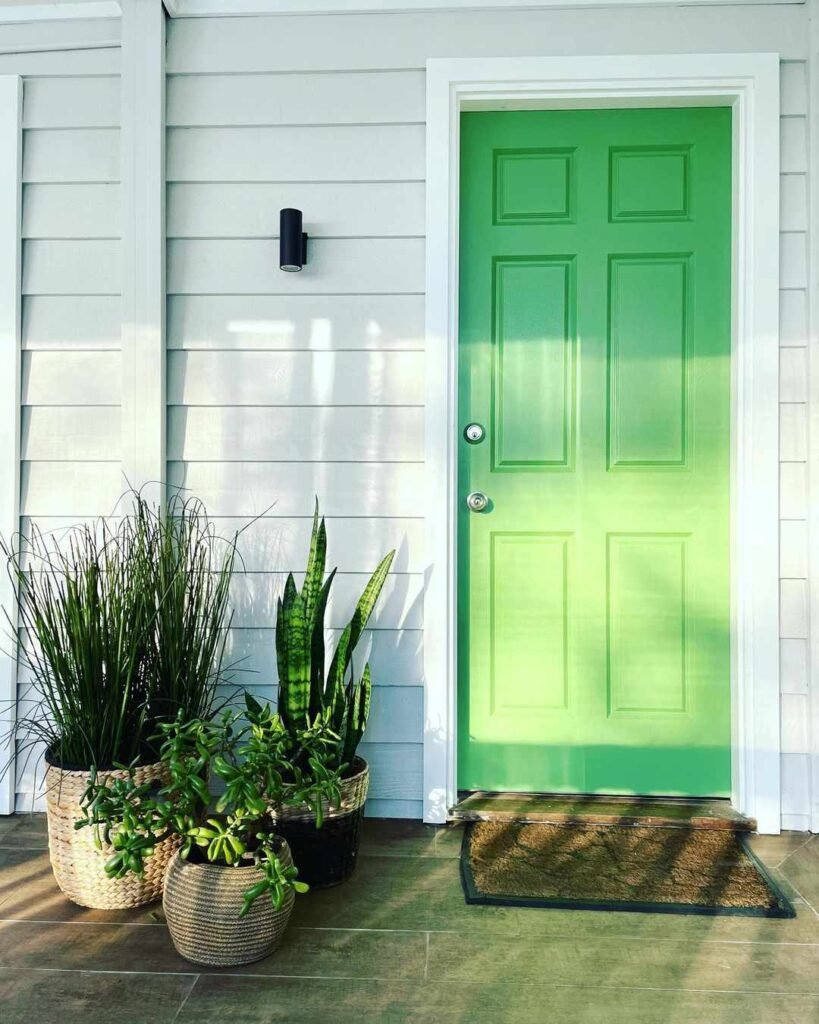 Bright colour front door