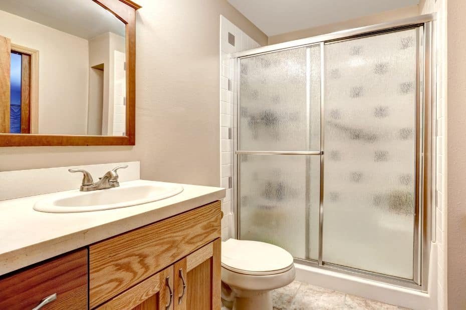 Frosted glass bathroom doors