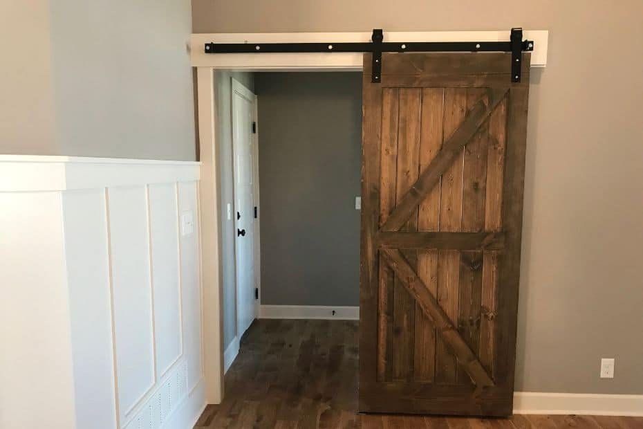 Sliding barn bathroom doors