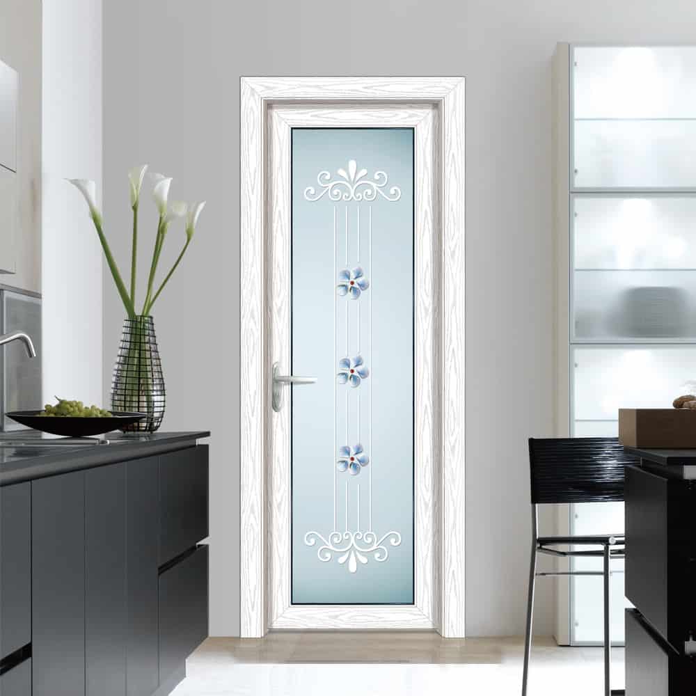 aluminium door design for bathroom floral pattern