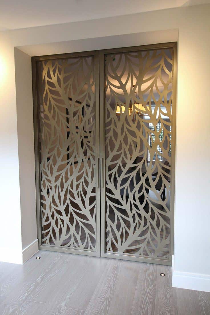 modern wooden jali double door design for home