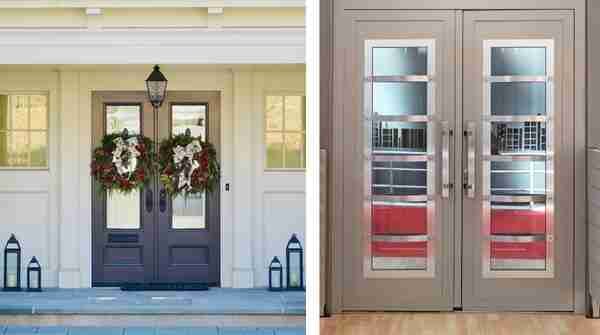 double door design with glass